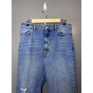 ASOS DESIGN Jeans Mens 34x38 Blue Regular Fit Straight Leg Distressed Denim